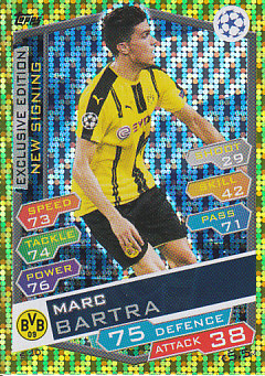Marc Bartra Borussia Dortmund 2016/17 Topps Match Attax CL New Signing #S20